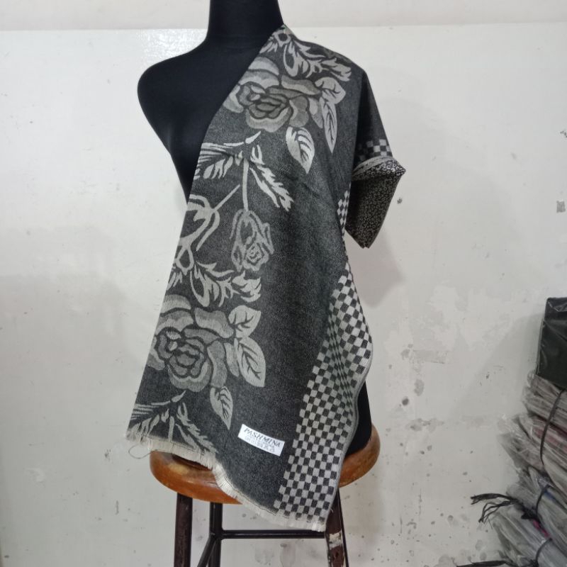 pashmina casmere motif bunga || selendang || scarf || shawl wanita