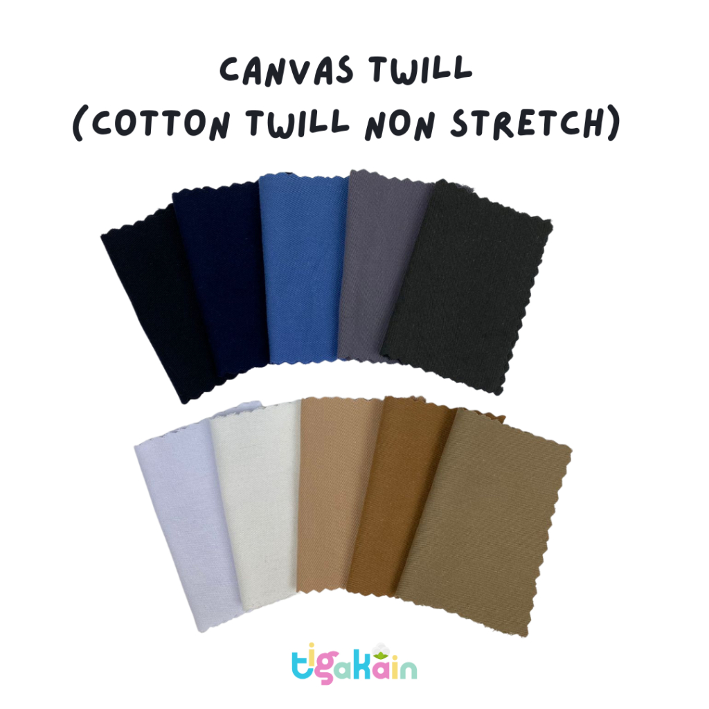 0.5 Meter Kain Canvas Twill Bahan Kanvas Twill/ Cotton Twill