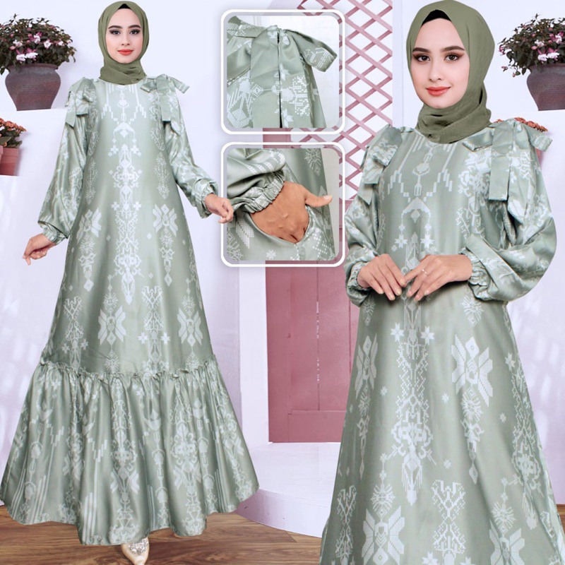 Samarinda Dress Motif Pesta Terbaru| Gamis Pesta silk premium| Busui|