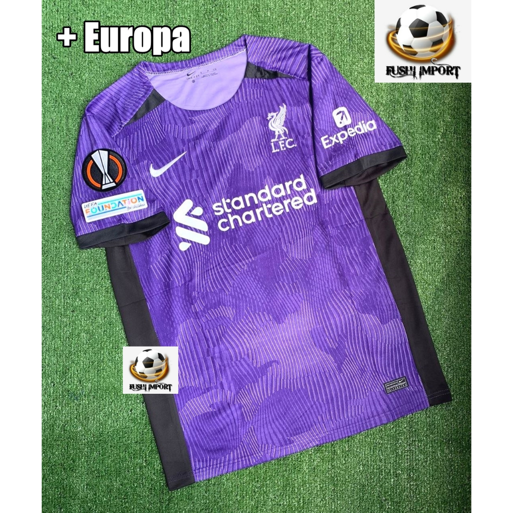 Jersey Baju Bola Lvrpll 3rd Third Full Patch 2023 2024 Grade Ori