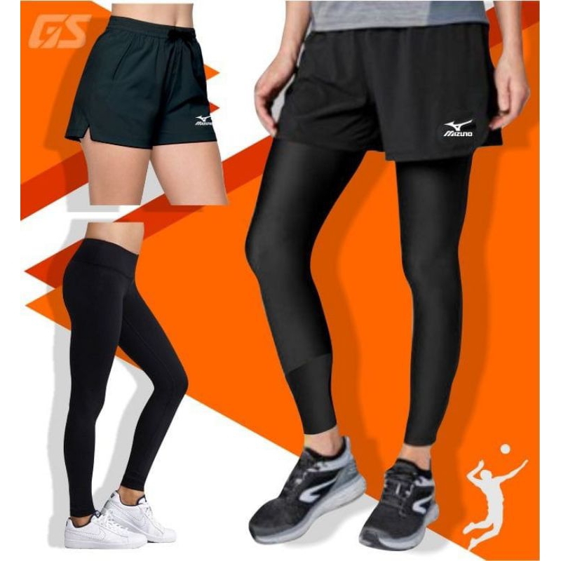 Celana voli mizuno wanita belah samping legging olahraga voli mizuno