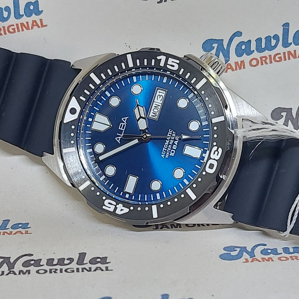 Alba Automatic AL4379X1 Monster Blue Dial - Jam Tangan Pria AL4379