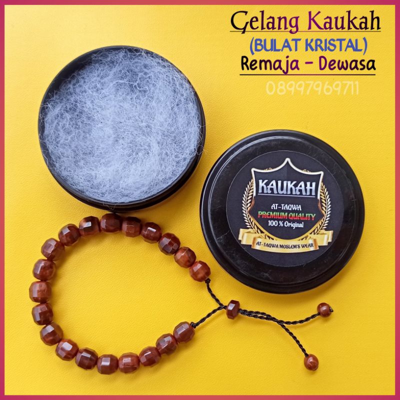 Gelang kaukah (BULAT KRISTAL + WADAH) gelang Kayu kaokah koka kokka kukah kokkah Pria - Wanita