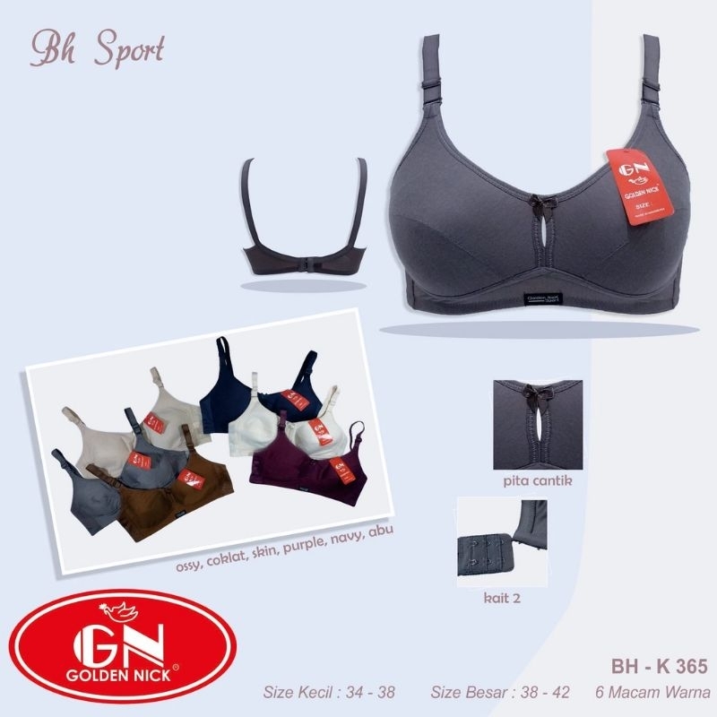 BRA Sport Golden Nick Tanpa Busa / BH GOLDEN NICK K365