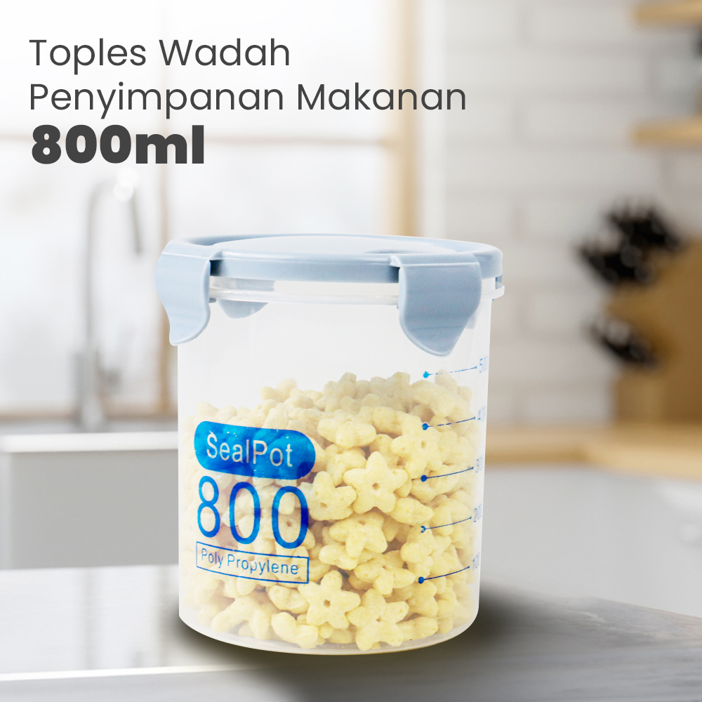 Toples Wadah Penyimpanan Makanan Food Storage Container 800 ml - H1212 - Blue