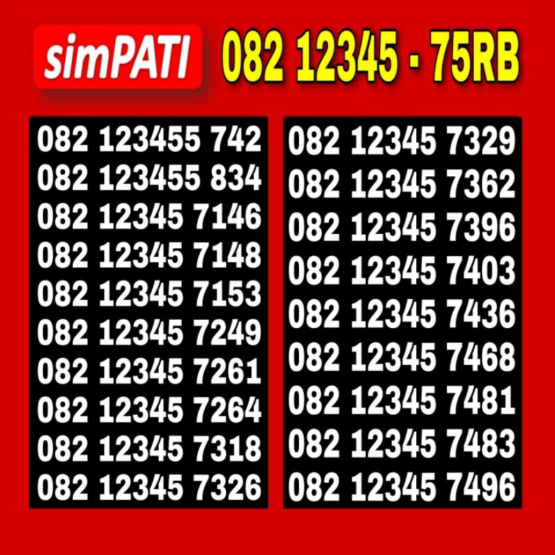 Nomer Cantik simpati telkomsel 4g 0813/0812/0821