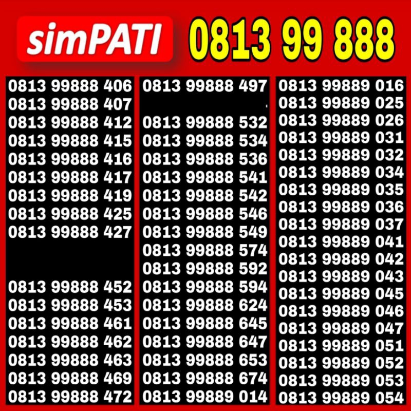 Nomor Cantik Simpati Telkomsel 4G 8000