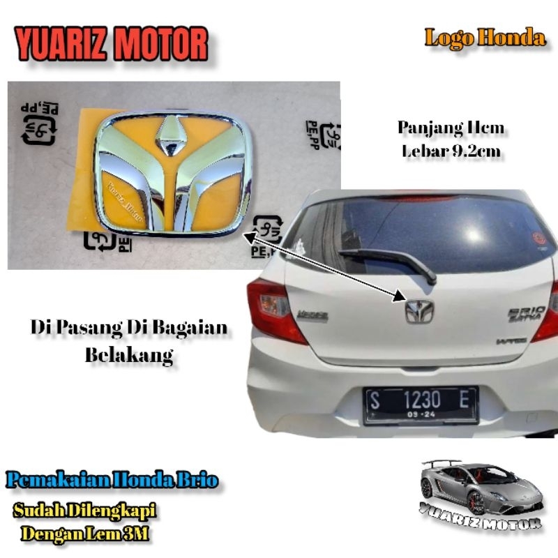 Logo Emblem Honda Brio Bagasi Belakang / Emblem Logo Bunga Honda Brio Belakang Bagasi Original