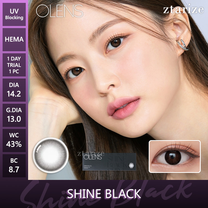 ztarize - Ready Stock - Trial OLENS 🇰🇷 Shine Black 1 Day Daily Soft Contact Lens 1 Pc - OLENS x NEW 