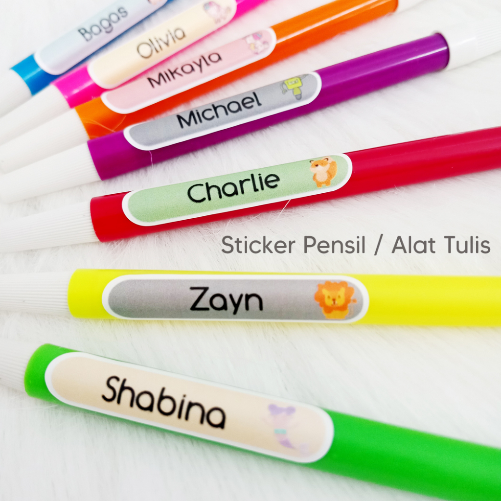 

Stiker pensil / sticker nama pensil / stiker anak pensil / sticker nama anak