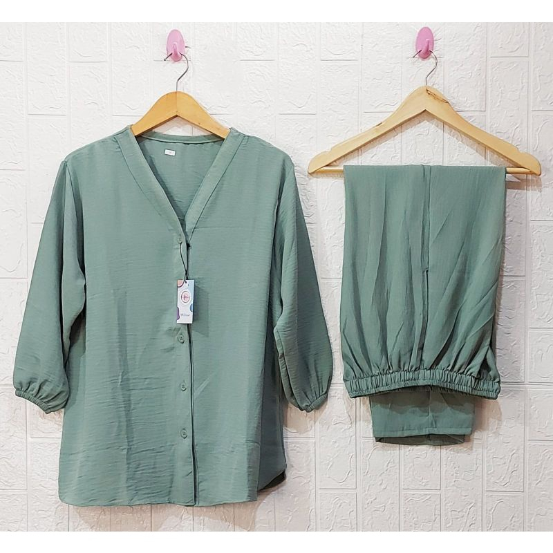 ONE SET RAYON CRINKLE AIRFLOW SETELAN / CHINORY ONE SET / ALEXA ONESET CRINCLE / RAYON DRESS CRINCLE