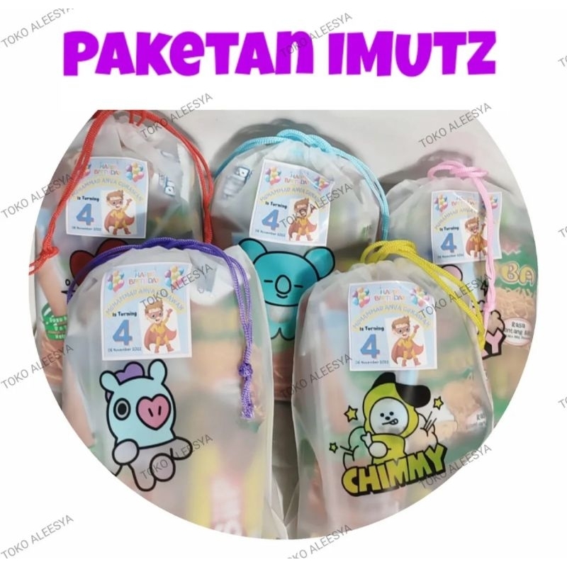 

( DAPAT 10 PAKET SNACK ULTAH ) PAKET SNACK ULTAH / PAKETAN ULANG TAHUN MURAH / PAKET ULANG TAHUN IMUT KEMASAN TAS SERUT / MINIMAL ORDER 10 PCS