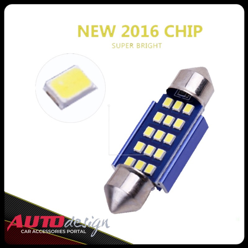 Lampu LED Festoon Plafon - Kabin Mobil C5W Chip 2016 - 15 Mata Super Bright