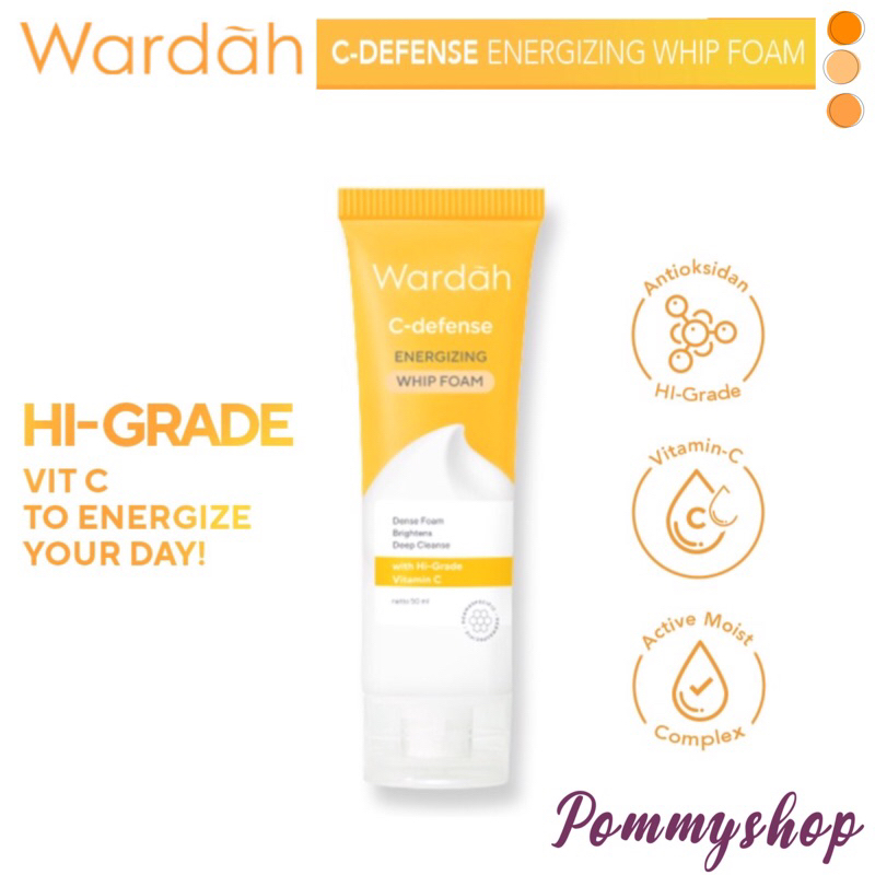 Wardah C-Defense Energizing Whip Foam 50ml &amp; 100ml | Pembersih Wajah