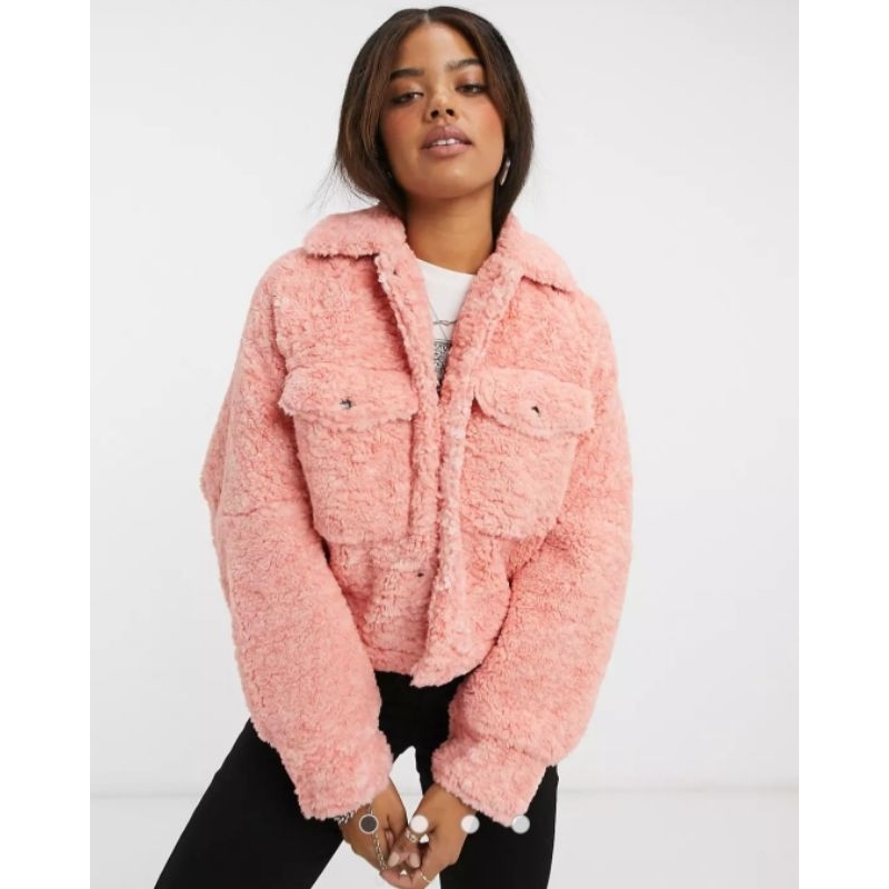 free people swing Pink uo urban outfitters sherpa jacket jaket