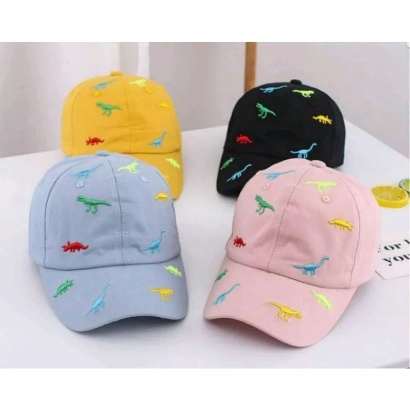 topi anak karakter Dinosaurus Topi anak cowok cewek Topi Baseball Anak Laki Laki Perempuan Full Bordir Dino