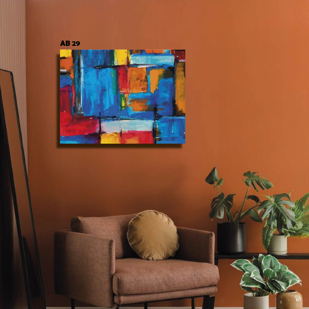 Dekorasi Dinding Seni Abstrak Ukuran 30x40
