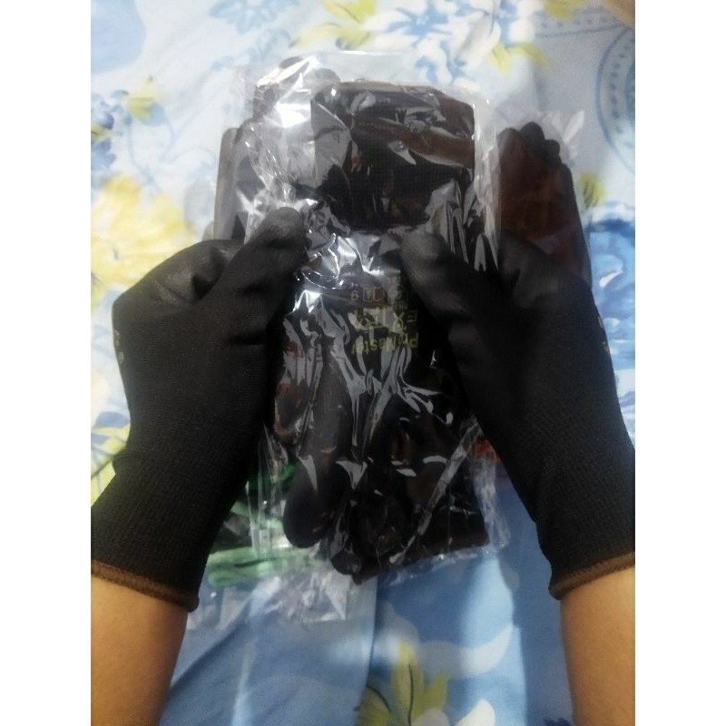 Sarung Tangan Working Safety Hitam 1 Pak 10 Pasang Lapis karer GROSIR Sarung Tangan serbaguna