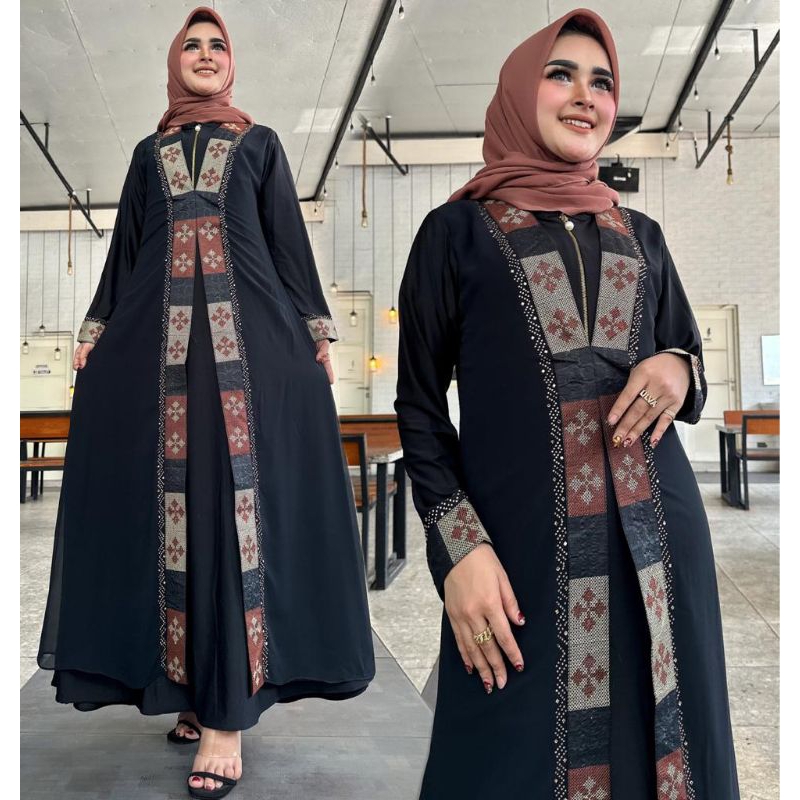 GAMIS ABAYA TURKEY BORDIR LURUS MOTIF BEAUTY