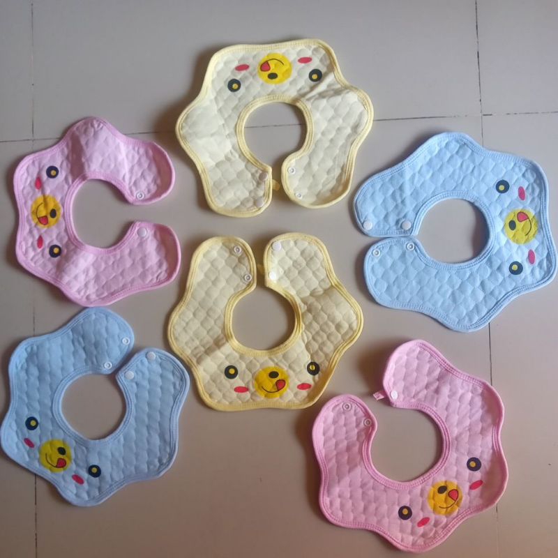 Celemek makan bayi lingkar tahan air waterproof motif lucu/slabber lingkar