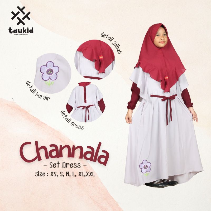 Gamis anak, set Dress by taukid (Dress & jilbab)