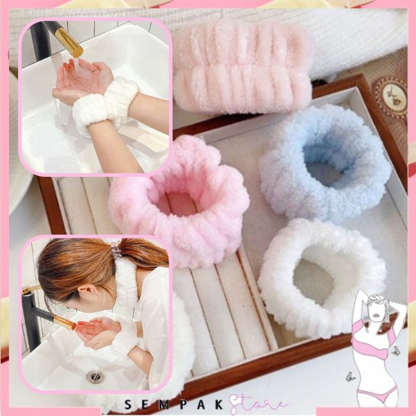 SS Handuk Pergelangan Tangan Anti Basah Isi 2pcs Face Wash Hand Wrist Band Handuk Cuci Pergelangan Tangan