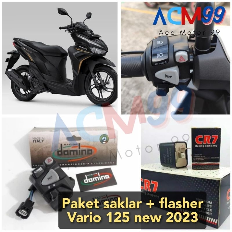 Paket flasher + Saklar kiri hazard NEW VARIO 125 2023 DOMINO