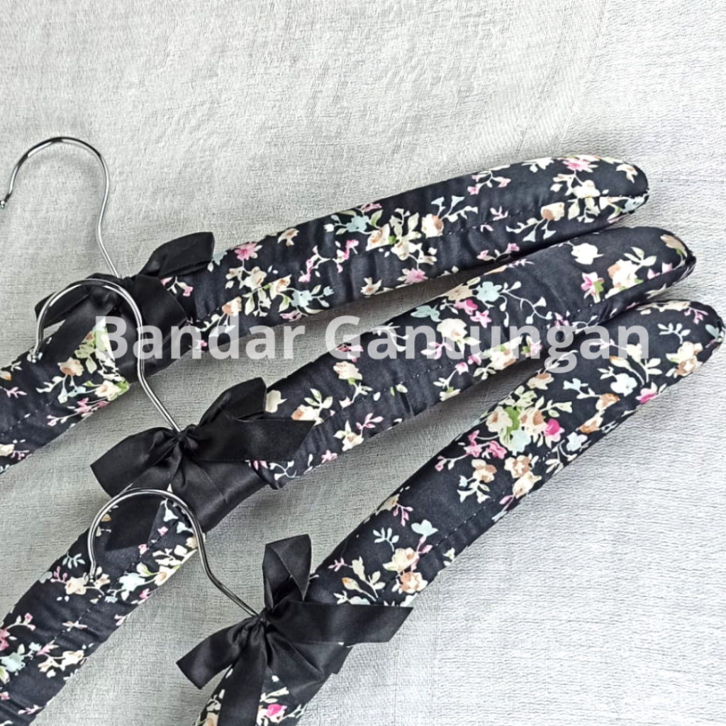 Hanger polos/motif Premium Gantungan Baju Busa Satin Hanger Shabby Chic Display Gantungan Pakaian-BH