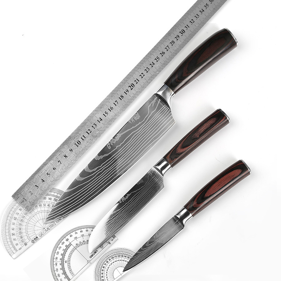 Termurah PROMO Pisau Dapur Chef Damascus Pattern Pisau Motif Damaskus Bahan Baja Tahan Karat Sangat