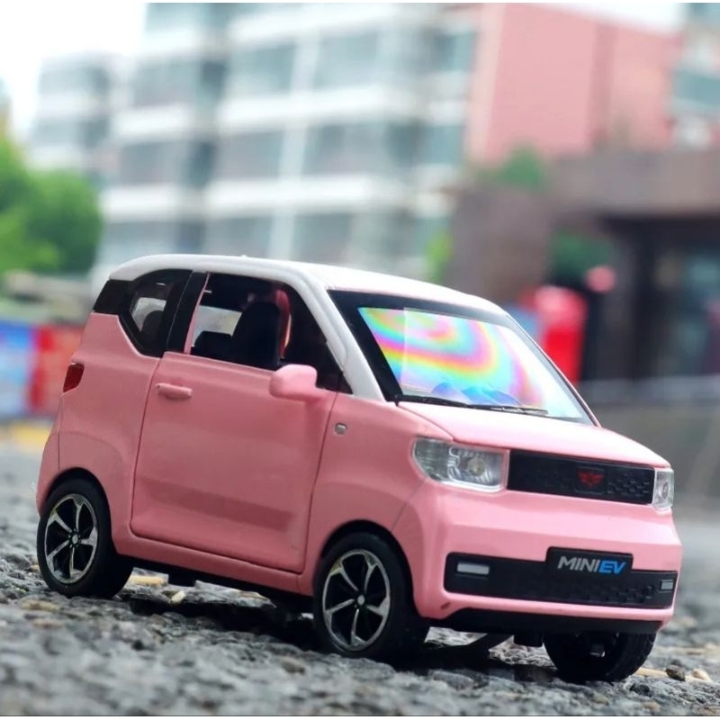 Diecast Mobil Wuling Mini EV Die-cast Miniatur Mobil Mobilan Pajangan