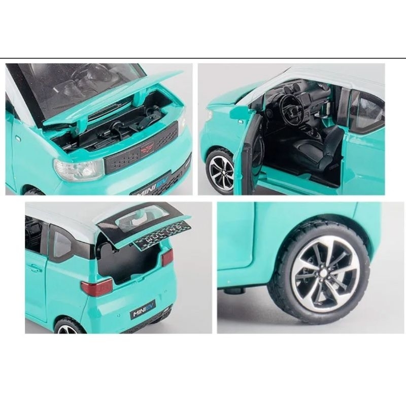 Diecast Mobil Wuling Mini EV Die-cast Miniatur Mobil Mobilan Pajangan