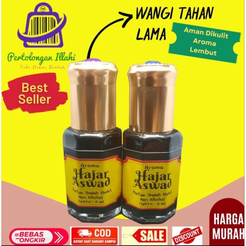 parfum sholat hajar aswad batu ka'bah parfum sunah sar'i ibadah sholat halal arabic rollon botol oles 6ml cocok buat ibadah wangi tahan lama tanpa alkohol bisa buat oleh oleh jamaah haji dan umroh arabia