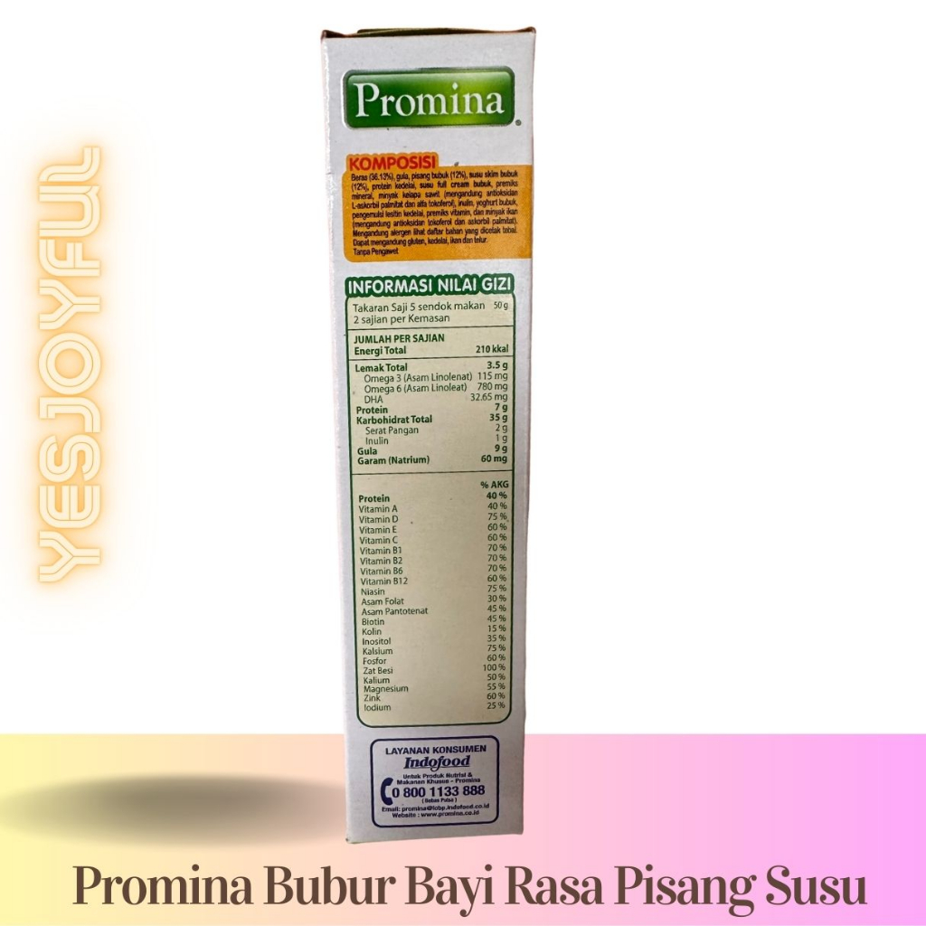 PALING MURAH!! Promina Baby Cereal Pisang Susu Box 120 gr