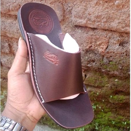 lens|sandal sendal pria asli kulit sampai alas pijakan kokop selop LN01 casual kekinian KR01