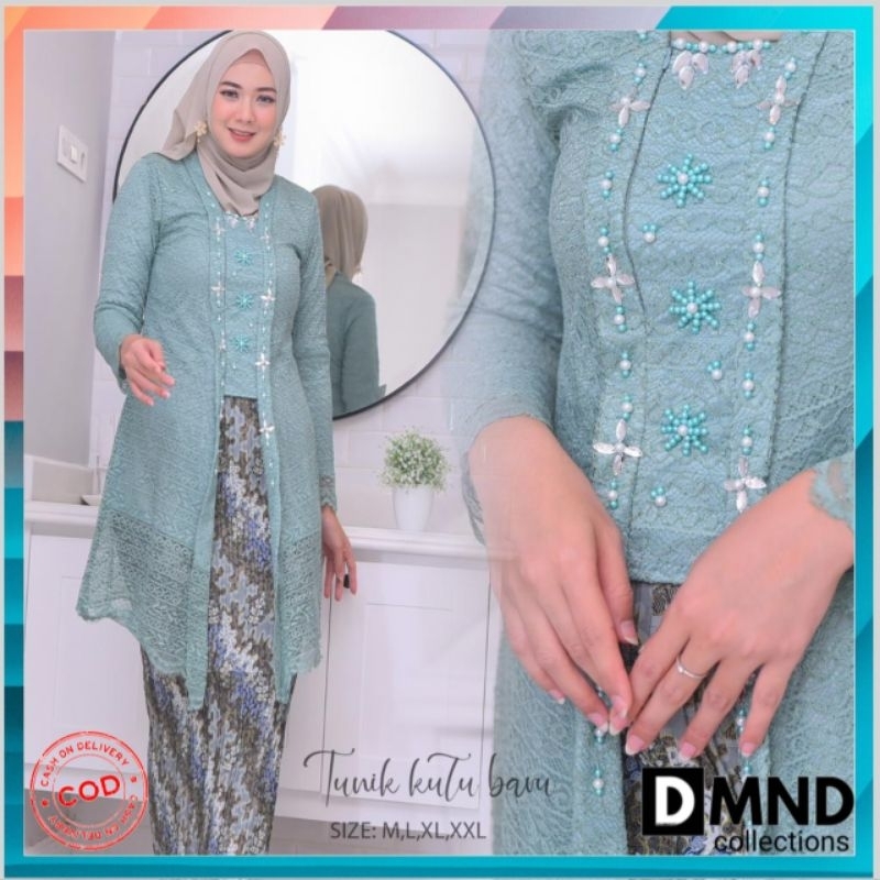 SETELAN TUNIK BRUKAT/TUNIK KUTU BARU BRUKAT/TUNIK PAYET/KEBAYA MODERN/ATASAN TUNIK