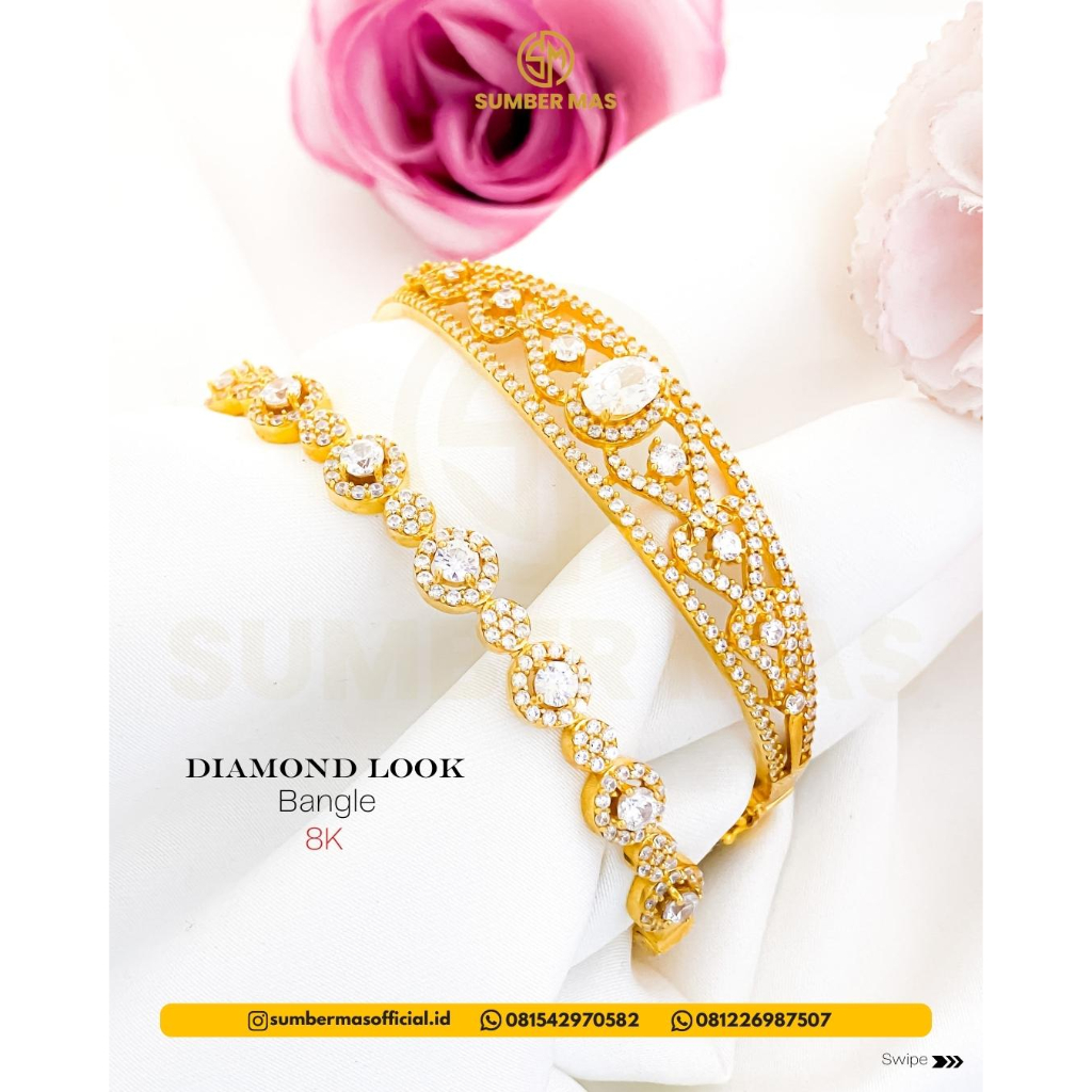 GELANG DIAMOND LOOK FASHION 8K - SUMBER MAS
