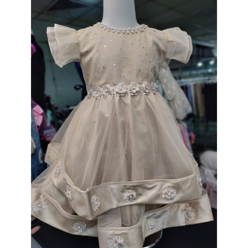 Dress Gold import anak perempuan/Gaun Pestaa Gold/Fashion Anak perempuan