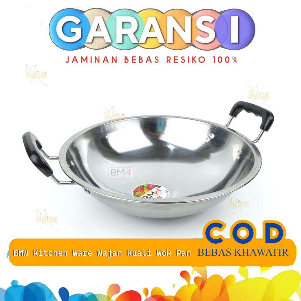 Best Master Ware Wajan Kuali Anti Lengket Penggorengan Wok Pan Stainless Tebal