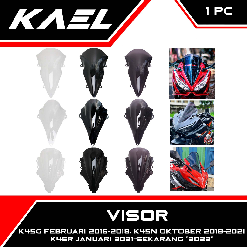 Visor CBR 150R K45N K45R K45G Facelift New 2016 2017 2018 2019 2021 2022 2023 Windshield Winsil Winshild Wind Shield Sil Shild Hitam Bening Ribben Riben Smoke CBR150R 150 R