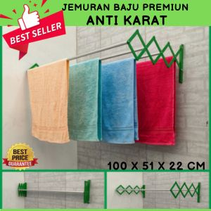 JEMURAN DINDING TARIK ALUMINIUM /JEMURAN TEMBOK LIPAT MINIMALIS 100CM