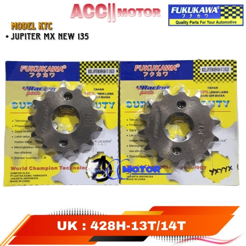 GEAR GIR DEPAN RACING JUPITER MX NEW 135 428H-13T/14T/15T FUKUKAWA TERJAMIN