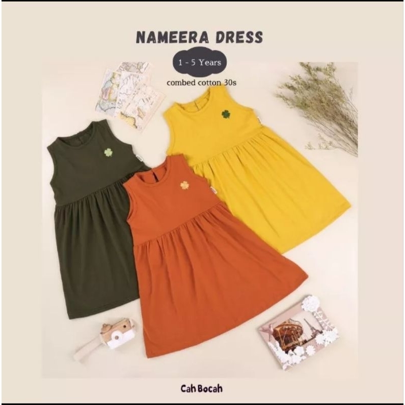 DRESS ANAK PEREMPUAN NARA LOGO BORDIR / DRESS NARA PREMIUM / DRESS NARA 1-5 TH