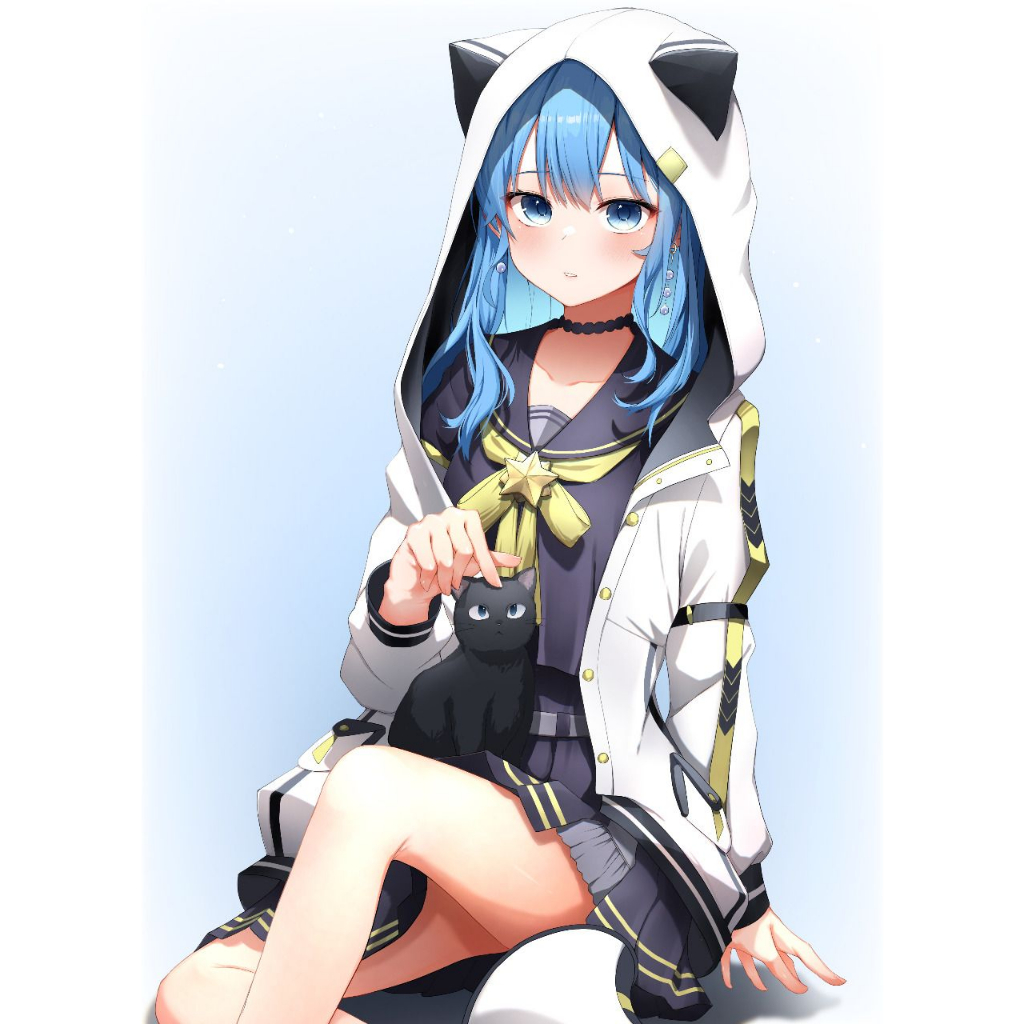 Kudou  x Metro - Parka Jacket Hoshimachi Suisei Anime Vtuber Hololive Uniform Premium Unisex