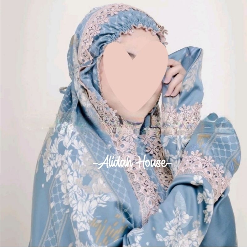 Mukena Terusan Naura Armani Silk Renda Mewah