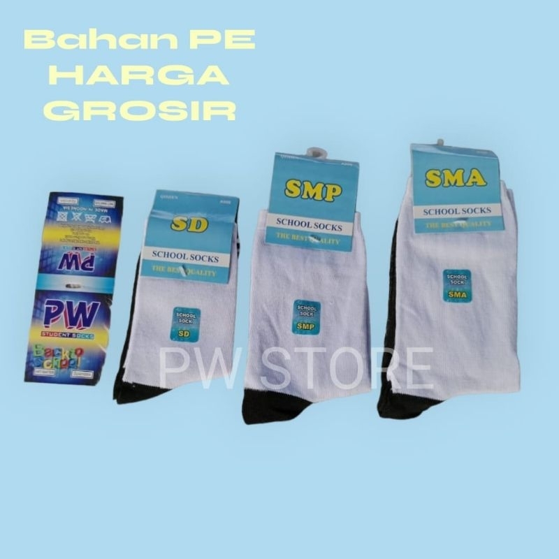 Kaos Kaki Sekolah Hitam Putih Bahan Tebal SD SMP SMA [SEKOLAH TPK PE COM KEMAS ECER]