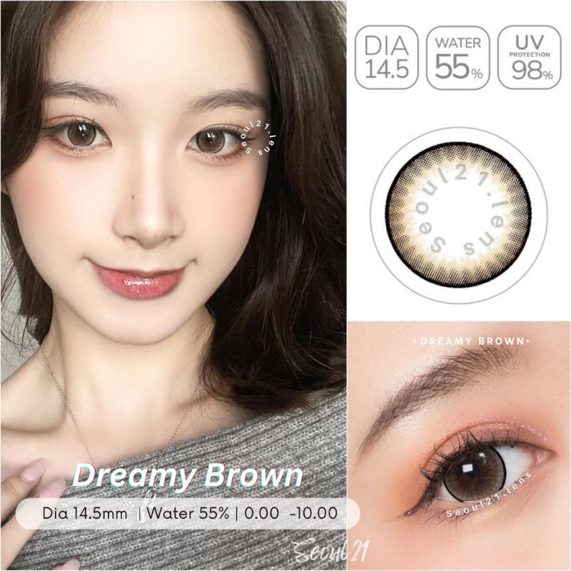 SOFTLENS DREAMY BROWN NORMAL MINUS (-0.5 s.d -10.00) ORIGINAL MADE IN KOREA