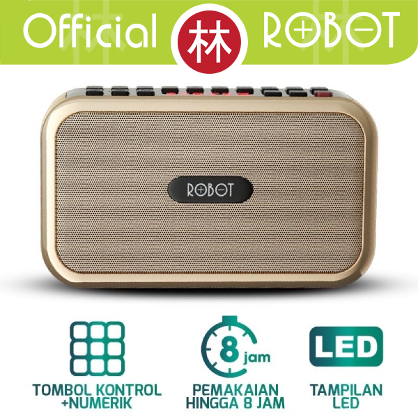 Robot RB200 Bluetooth Speaker With Number Keys &amp; LED Speaker Al-Quran