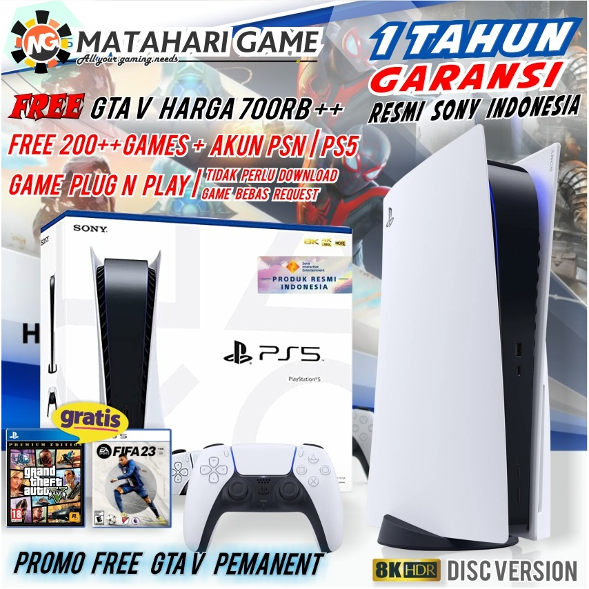 PS5 SONY FREE GTA V | Playstation 5 Resmi Garansi Sony Indonesia 1 Tahun |Disc Version | Ragnarok