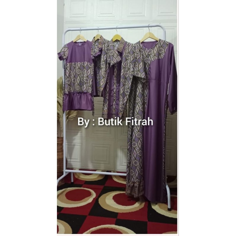 Batik couple keluarga/ Batik couple kombinasi polos/ Batik couple premium/ Gamis set lebaran/ pakaian keluarga batik/ Butik Fitrah