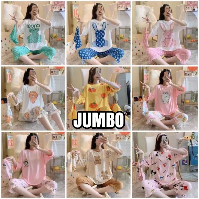 Baju Tidur Import Wanita Murah Piyama Import Wanita Motif Terbaru Jumbo LD120-150